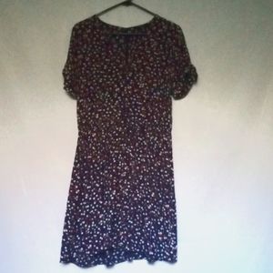 Madewell tie sleeve button front dress mini daisy in baby floral Bengali Indigo.